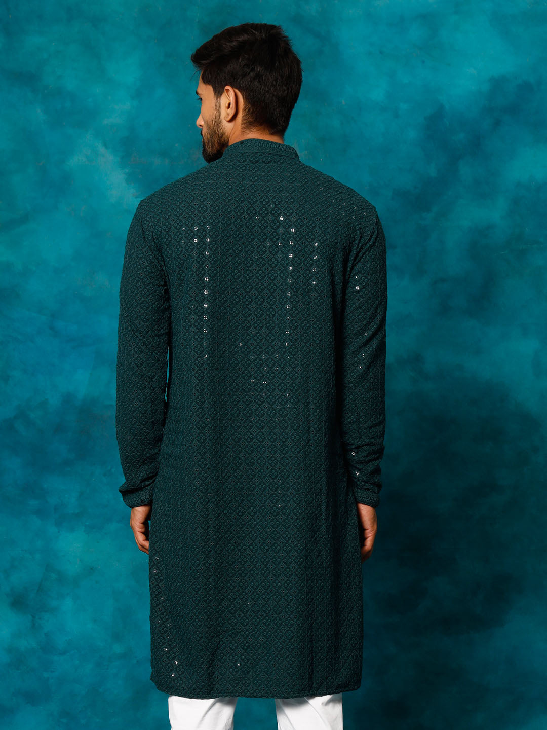 Men's Green Rayon Cotton Kurta