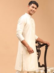 Men's Cream Viscose Kurta