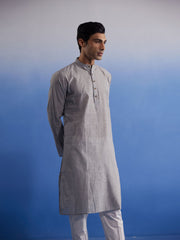 Men's Grey Pure Cotton Kurta