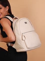 Women's The Checkered Curve Backpack - Ivory White