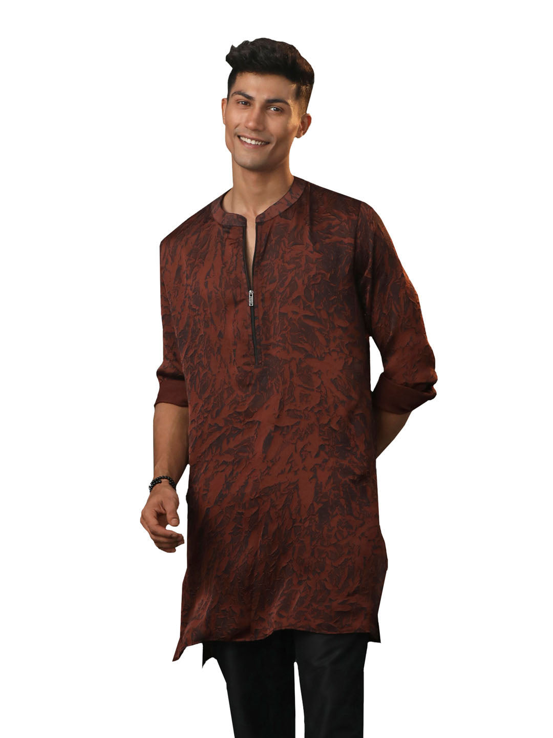 Men's Coffe Cotton Blend Kurta