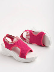 Shoetopia Comfortable & Trendy Flatforms Magenta Sandals for Women & Girls