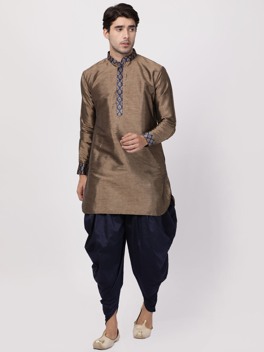 Men's Bronze Silk Blend Kurta