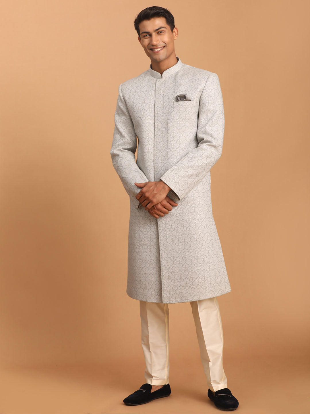 Men's Grey Sherwani Only Top