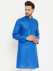 Men's Blue Cotton Kurta