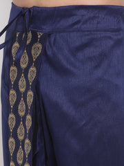 Men's Navy Blue Silk Blend Dhoti