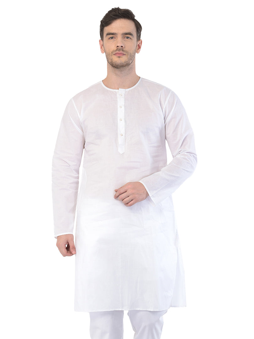 Men's White Cotton Addi Kurta