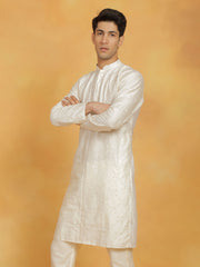 Men's Cream Viscose Kurta