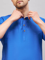 Men's Blue Cotton Blend Kurta