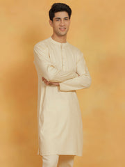 Men's Cream Linen Cotton Kurta