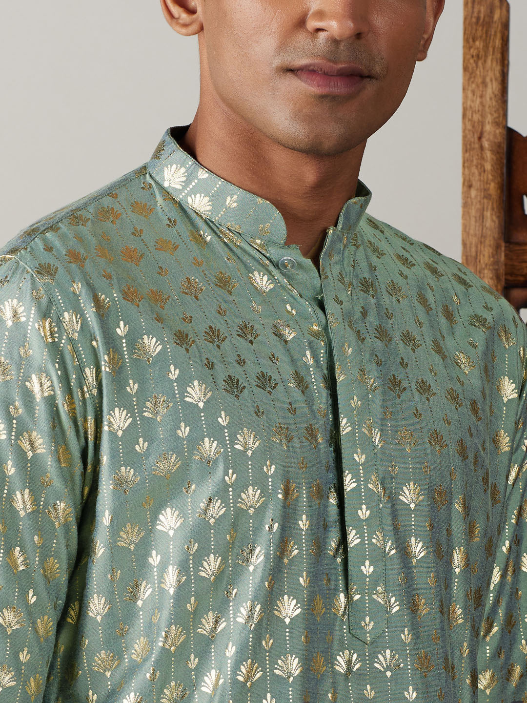 Men's Green Viscose Kurta