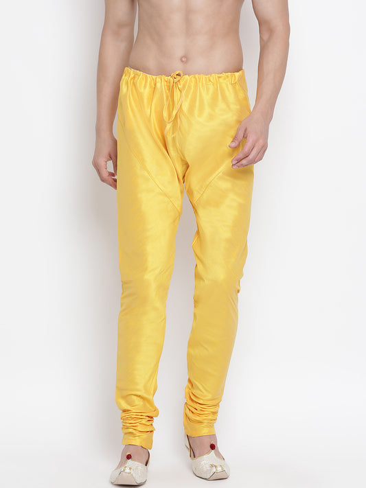 Men's Yellow Silk Blend Pyjama