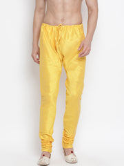 Men's Yellow Silk Blend Pyjama