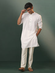 Men's White Cotton Kurta