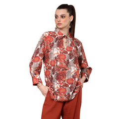 Hana Floral Shirt Collar Top