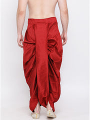 Men's Maroon Silk Blend Dhoti