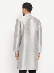 Men's Grey Silk Blend Kurta