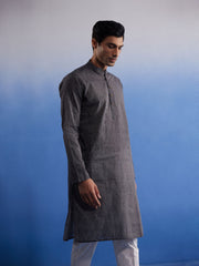 Men's Black Pure Cotton Kurta