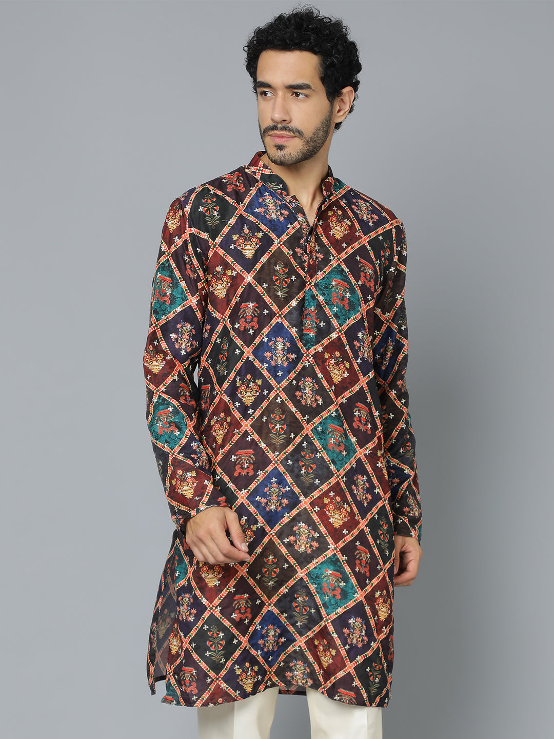 Men's Purple Muslin Kurta