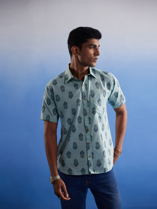 Men's Mehandi Cotton Shirt