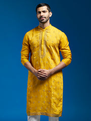 Men's Yellow Chanderi Kurta