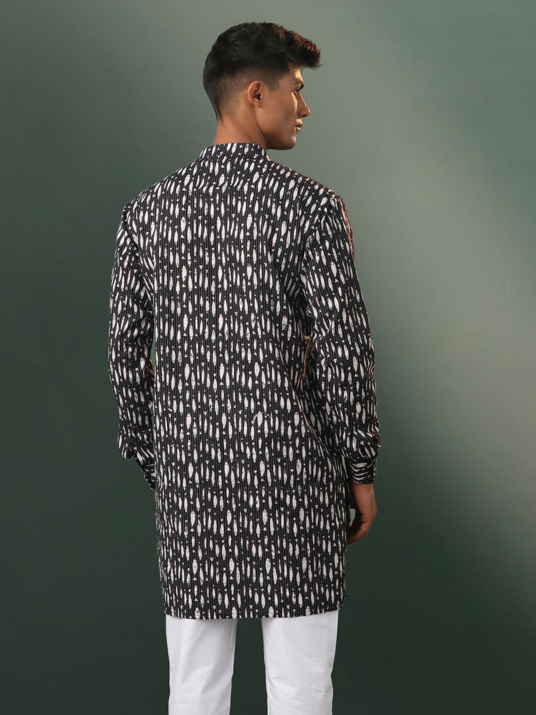 Men's Black Cotton Kurta