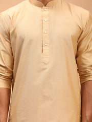 Men's Rose Gold Viscose Kurta