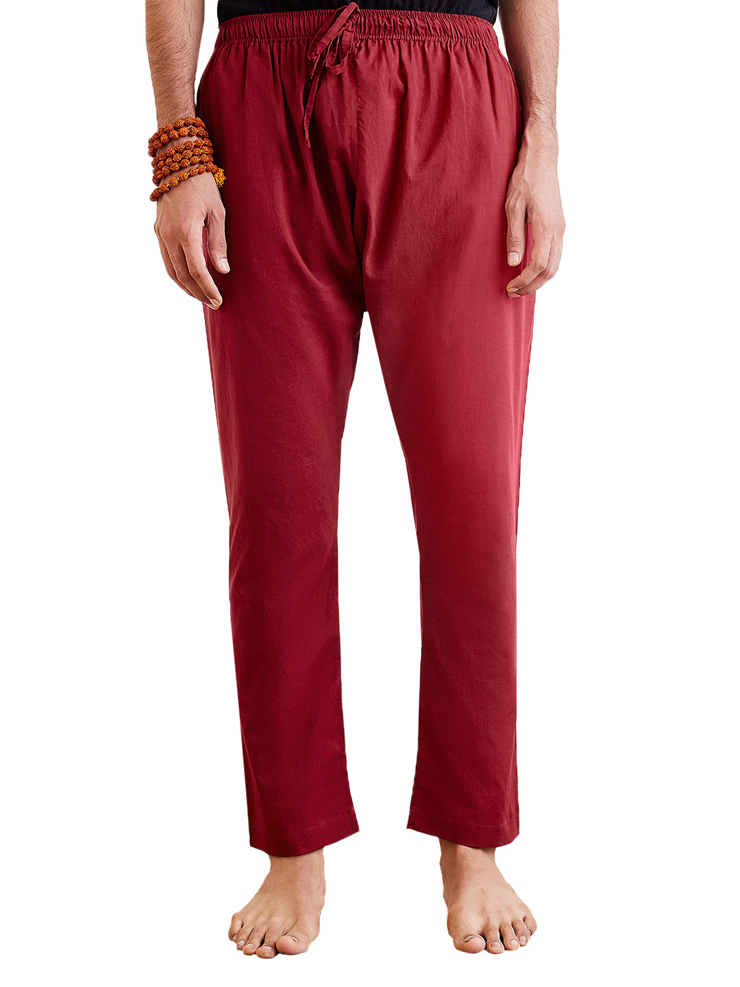 Men's Maroon Cotton Pyjama