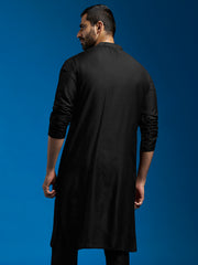 Men's Black Viscose Kurta