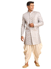 Men's Aqua Silk Blend Sherwani Set