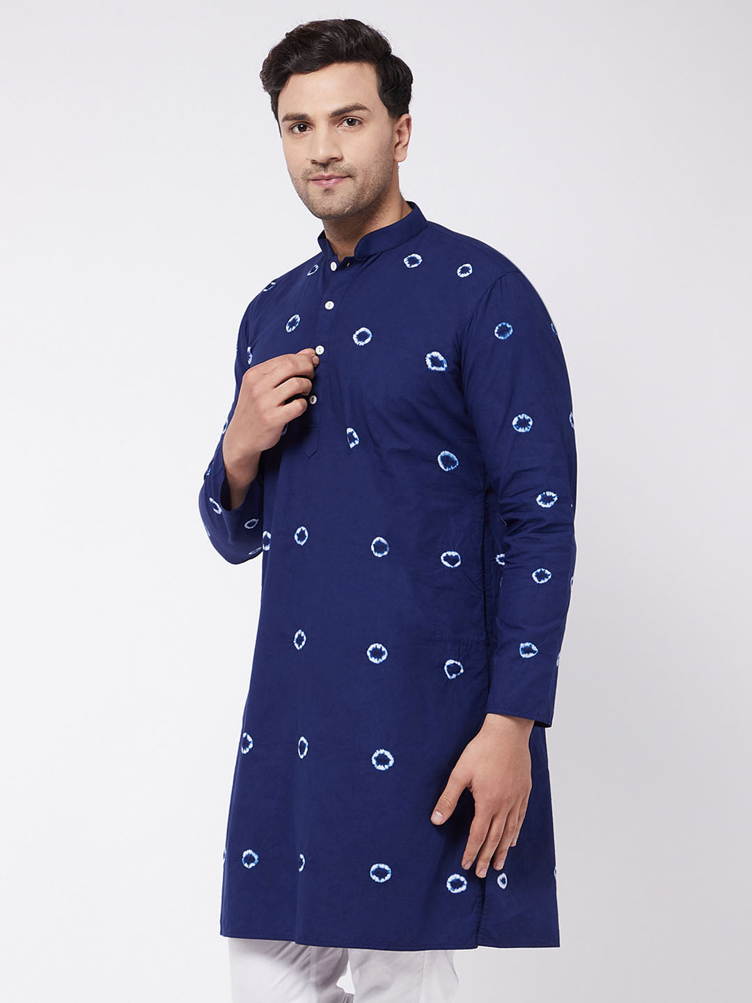 Men's Blue Pure Cotton Kurta