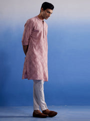 Men's Pink Cotton Kurta Pyjama Set