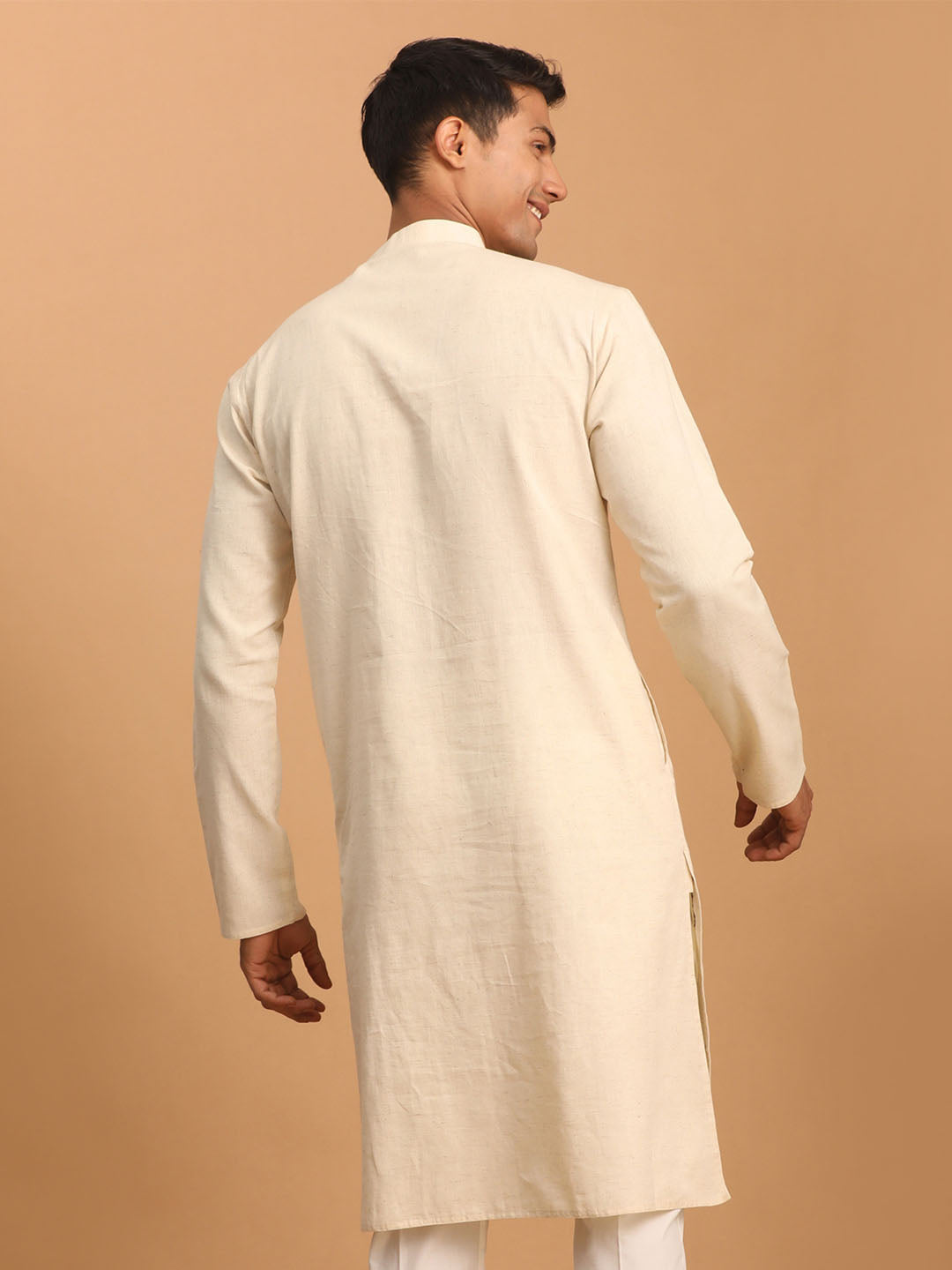 Men's Cream Cotton Kurta