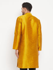 Men's Gold Silk Blend Kurta