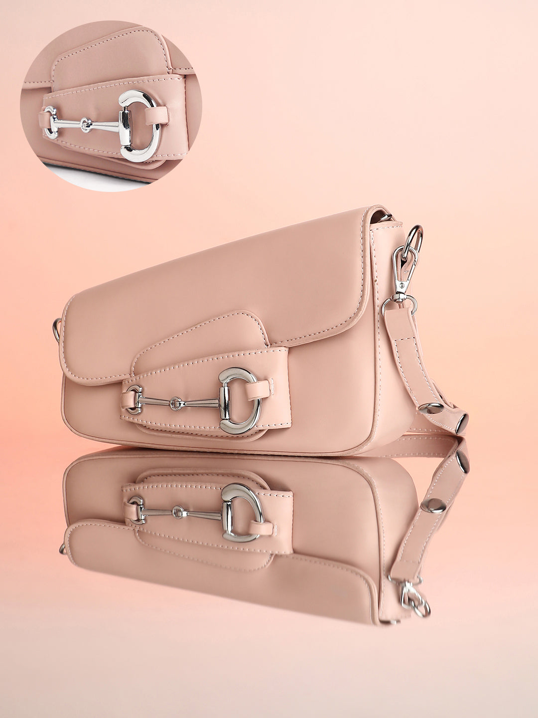 Women's The Asymmetric Link Shoulder Bag - Blush Pink