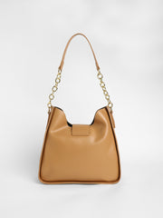 Women's The Monogram Shoulder Bag - Camel Brown