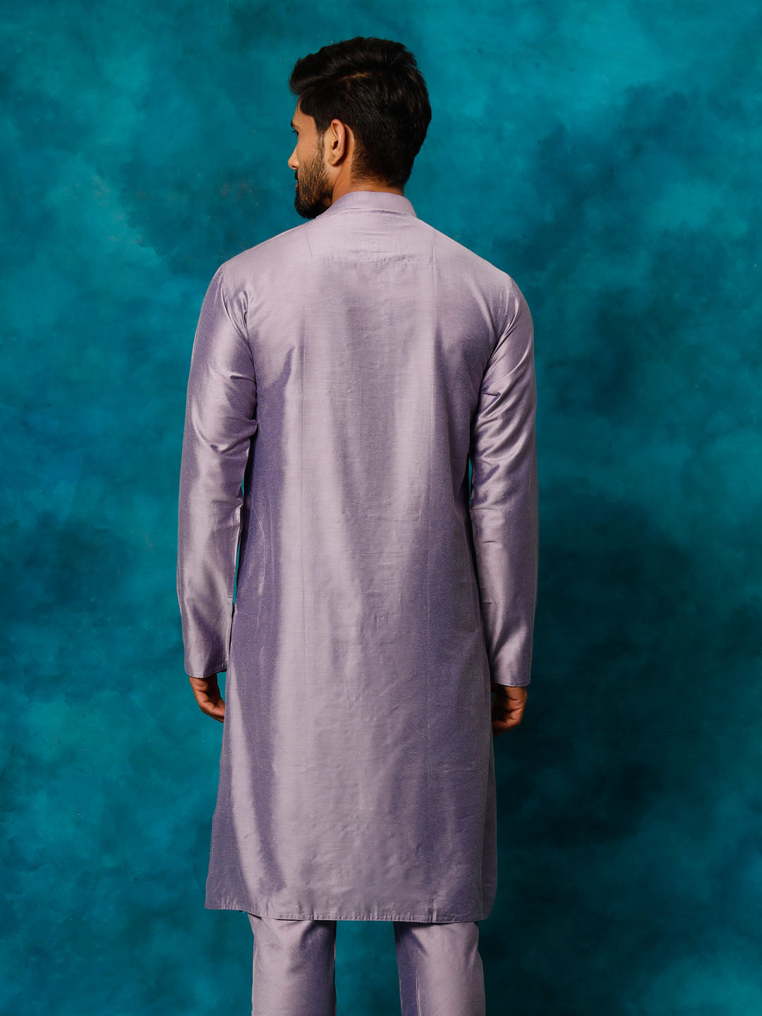 Men's Purple Viscose Kurta