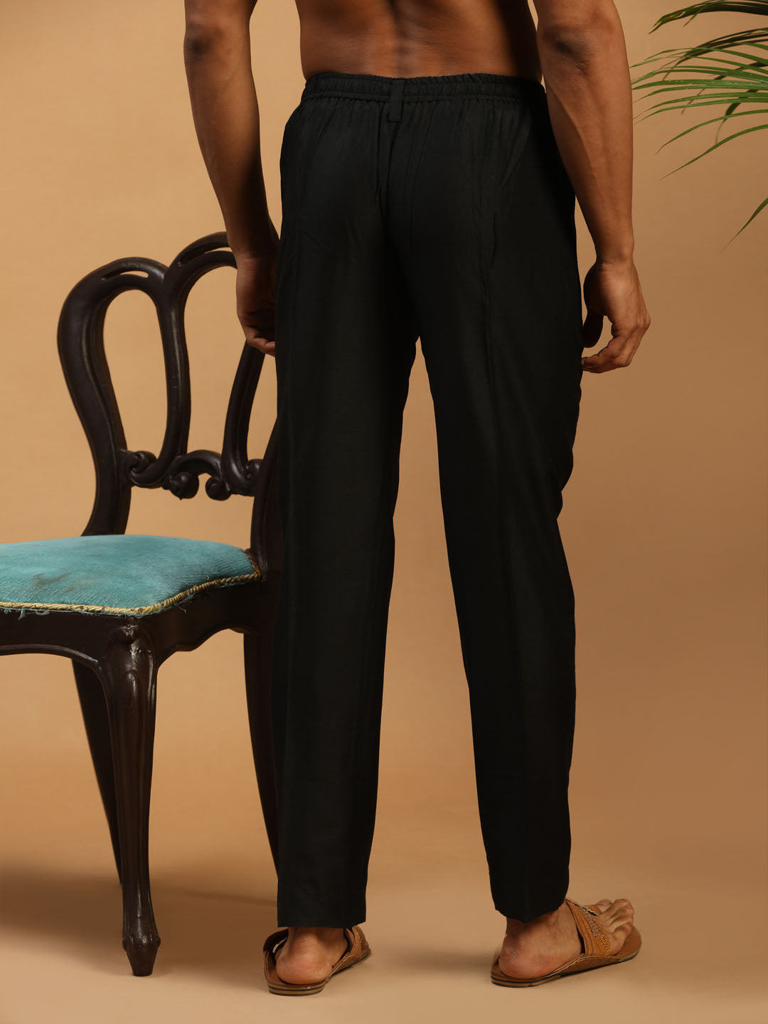 Men's Black Viscose Pant Style Pyjama