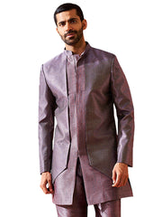 Men's Purple Silk Blend Sherwani Only Top