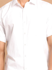 Men's White Cotton Ethnic Shirt