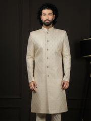 Men's Gold Silk Blend Sherwani Only Top