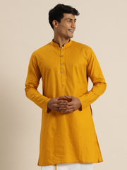 Men's Mustard Cotton Kurta