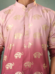 Men's Purple Rayon Kurta