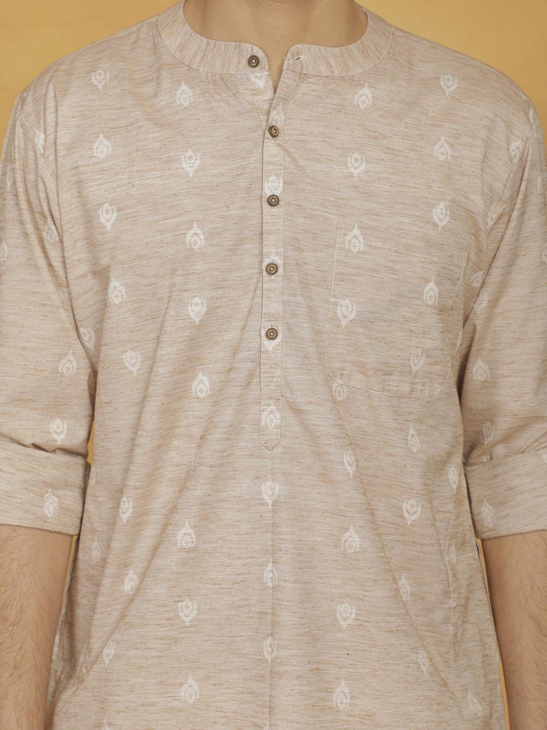 Men's Beige Cotton Kurta