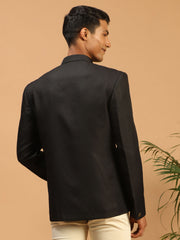 Men's Black Silk Blend Jodhpuri