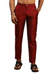 Men's Maroon Viscose Pant Style Pyjama