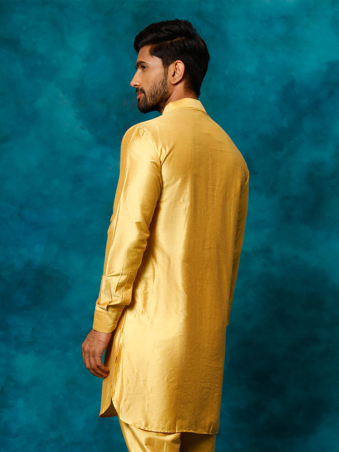 Men's Mustard Viscose Kurta