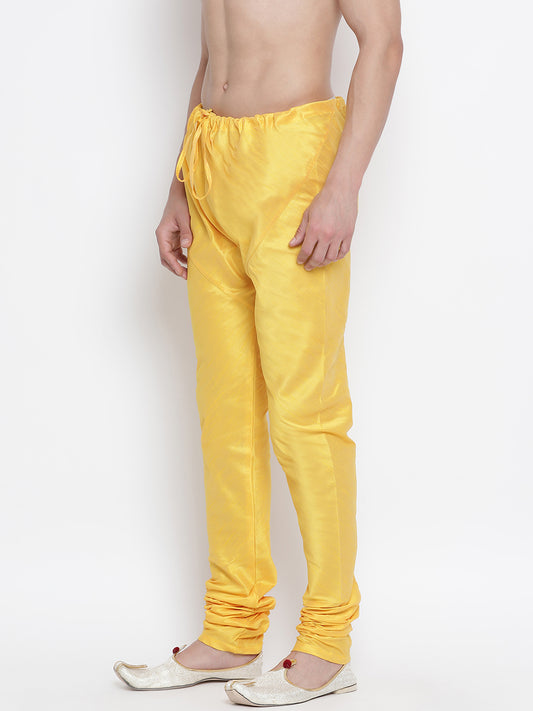 Men's Yellow Silk Blend Pyjama