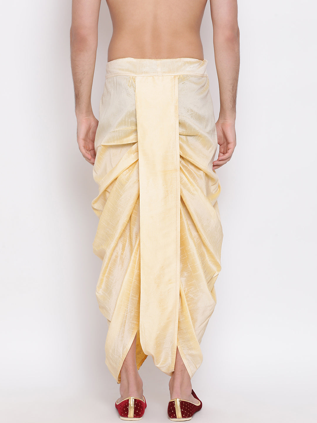 Men's Gold Silk Blend Dhoti