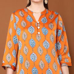 Gia Printed V Neck Kurta